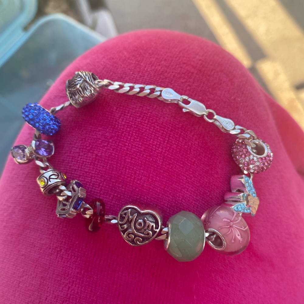 STERLING SILVER CHARM BRACELET